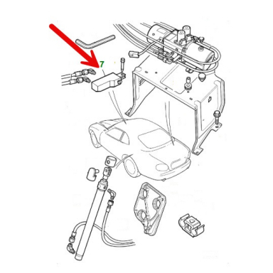 USED Convertible Top Hydraulic Latch Cylinder Above Windshield  HJD8243AA